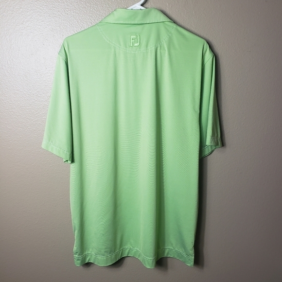 FootJoy Lime Mini Stripe Short Sleeve Performance Golf Polo-Size M - Picture 6 of 8